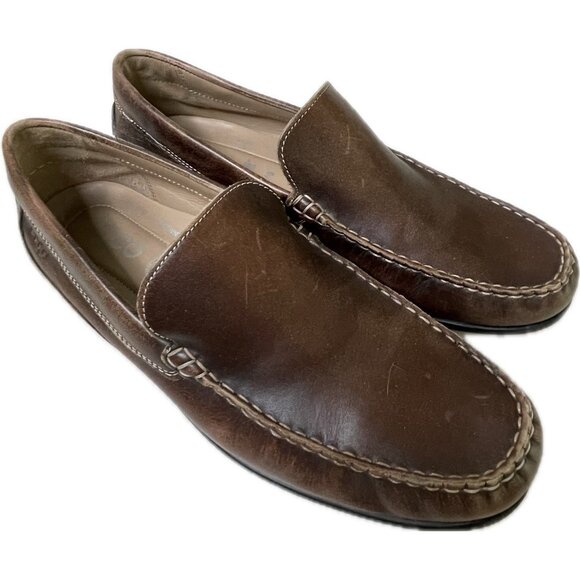 ECCO Men's Shoes Brown Moc Driving Loafer Slip On 571004 Size EU 46 / US 12 - Picture 1 of 9